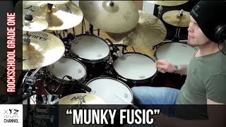 quotMunky Fusicquot Rockschool Grade 1  Dunx Drum School [upl. by Trela]