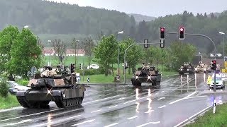 US Tanks amp Howitzers Passing Through German Town [upl. by Eniamahs287]