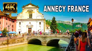 Annecy France  Walking Tour in Annecy Old Town and Lake  Annecy 4K Walk [upl. by Enitsenrae374]