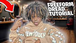 HOW TO GET FREEFORMAFRO DREADS TUTORIAL VERY EASY [upl. by Lovering581]