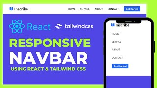 How to make a responsive navbar with react js and tailwind css  React js project [upl. by Nugesulo411]