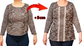 Great sewing trick how to upsize a sweatera blouse simply to fit you perfectly [upl. by Jedediah545]