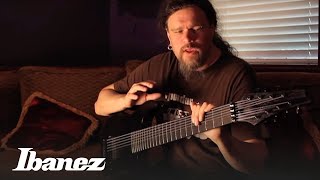 Mårten Hagström of Meshuggah discussing the Ibanez M8M signature 8string guitar [upl. by Esirehc]