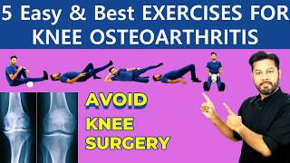 5 Knee Osteoarthritis Pain Exercises Physiotherapy Treatment Without Surgery Knee Pain Relief [upl. by Atikihs]