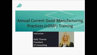 Annual Current Good Manufacturing Practices cGMP Training [upl. by Atiuqrahc568]