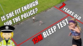 7 Year Old Attempts Bleep Fitness Test  Can she achieve Police fitness requirements [upl. by Suedama]