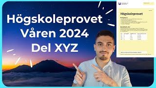 Högskoleprovet Våren 2024  LÖSNINGAR Provpass 2  XYZ [upl. by Naitsirt]