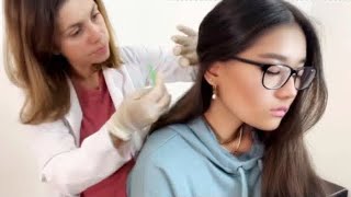 ASMR Real Person Scalp Exam amp Hair Follicle Treatment on The Most Beautiful Hair [upl. by Mirna]