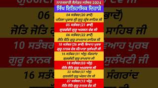 Nanakshahi Calendar September 2024 l Sikh Historical Days l Gurpurab September 2024 l [upl. by Yme]