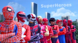 WTH  SpiderMan amp Many RED Superheroes In 1 House   Who is The Strongest [upl. by Agosto133]