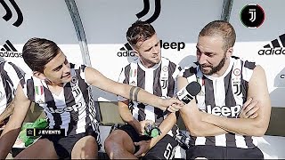 INTERVISTA DIVERTENTE DI DYBALA A DOUGLAS COSTA HIGUAIN BARZAGLI KHEDIRA KEAN E ALEX SANDRO [upl. by Rozella]