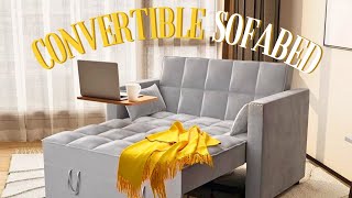 MultiFunctional Convertible Sleeper Sofa Bed Modern Loveseat Sofa Couch Velvet [upl. by Farra537]