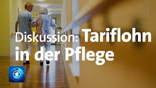 Diskussion über Tariflohn in der Pflege [upl. by Nimajnab]