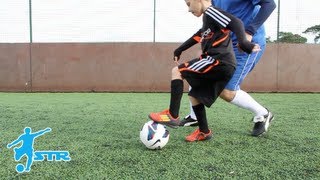 Learn Fake turn and lose defender Football skills kids  LittleSTRs STRskillSchool [upl. by Ronaele]