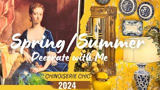 Spring  Summer decorate with me 2024  Chinoiserie Chic  Spring Decorating ideas [upl. by Haerr821]