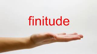 How to Pronounce finitude  American English [upl. by Anaehs]