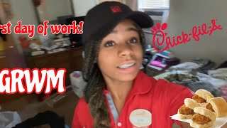 GRWM Chickfila orientation  First job First day at ChickfilA [upl. by Thorlay]