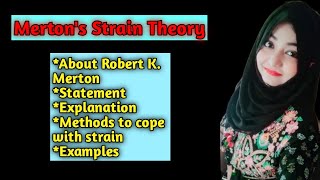 Crime Deviance SocialStrain Mertons Strain Theory [upl. by Elocaj]