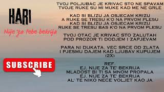 Hari  Nije za tebe bekrija KARAOKE [upl. by Cailean478]