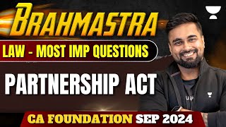 Most Expected Questions  Partnership Act  Business Laws  CA Foundation Sep 2024 shantamgupta [upl. by Ociredef]