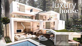 BLOXBURG Modern Luxury Mansion House NO LARGEPLOT  Realistic House Build [upl. by Trammel809]