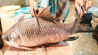 Fish Cutting Expert  Huge Rohu Fish Cutting amp Skinning Skills Live In Bangladesh [upl. by Aluor]