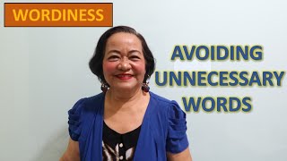 Avoiding Unnecessary Words Wordiness by Dr Agnes Cabredo [upl. by Ronald714]