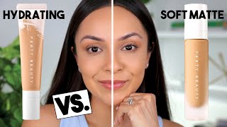 FENTY BEAUTY HYDRATING FOUNDATION VS SOFT MATTE FOUNDATION  TrinaDuhra [upl. by Armin454]