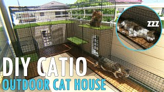 DIY  Building My Cat an Outdoor House  CATIO Patio for Cat [upl. by Ynatirb]