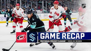 Hurricanes  Kraken 1019  NHL Highlights 2023 [upl. by Ramon884]