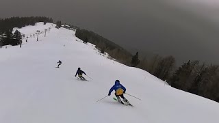 Skiing with a gray Sky due to Sahara Sand… [upl. by Uyr]