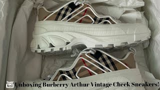 unboxing burberry arthur vintage check sneakers [upl. by Lucy]