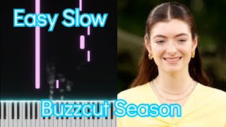 Buzzcut Season  Lorde  Top American Songs  EASY SLOW Piano Tutorial [upl. by Anastase]