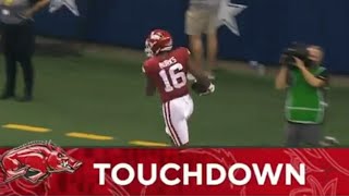 Treylon Burks 85 yd TD Reception  Texas AampM vs Arkansas [upl. by Ellevel]