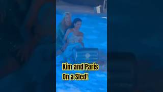 Kim Kardashian amp Paris Hilton Sledding During Xmas Party [upl. by Mccurdy]