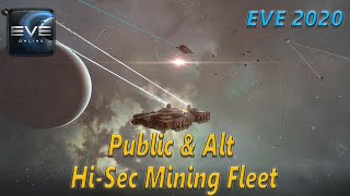 Eve Online  PublicAlt Mining Fleet in Hi Sec with an Orca Procurers and a Skiff [upl. by Kalie]