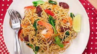 Pancit Canton Recipe  Filipino Egg Noodle StirFry  Pais Kitchen [upl. by Aleyam398]