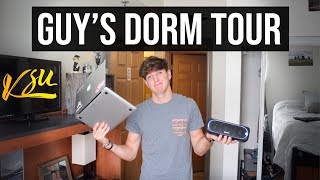 MUST HAVE Guide  College Guys Dorm Tour  Decoration AND Essentials [upl. by Pouncey]