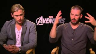 The Avengers Chris Hemsworth and Chris Evans Exclusive Interview  ScreenSlam [upl. by Ynnel]