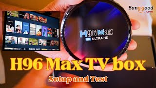 H96 MAX Android 13 TV Box setup and test  Banggoodcom [upl. by Hairom]