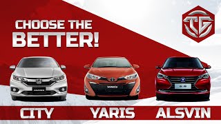 City VS Yaris VS Alsvin  Sedan Cars  The Garage Review [upl. by Alimhaj945]