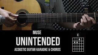 Acoustic Karaoke Muse  Unintended With Lyrics and Guitar Chords [upl. by Enneiviv]