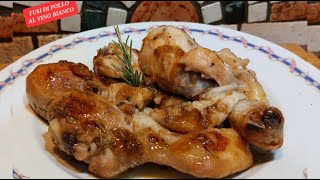 FUSI DI POLLO AL VINO BIANCO Ricetta facile semplice e gustosa [upl. by Dnesnwot]