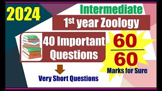 Inter 2024 Zoology First Year Important Questions [upl. by Airotna]