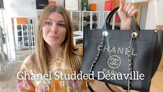 Chanel Deauville Studded Tote Bag Review [upl. by Laenej]