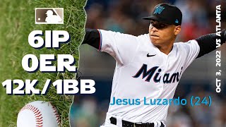 Jesús Luzardo 12K game  Oct 3 2022  MLB highlights [upl. by Leidgam]