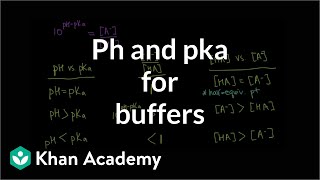 pH and pKa relationship for buffers  Chemistry  Khan Academy [upl. by Ydnahs]