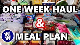 One Week Grocery Haul🛒 🌟PLUS🌟 FAMILY FRIENDLY WW Meal Plan Menu Weight Watchers Points Included [upl. by Yesmar]