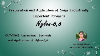 POLYMER LECTURE13 Synthesis And Applications of Synthetic Fiber Nylon 66 [upl. by Josias]