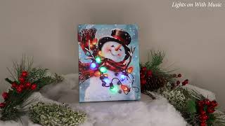 Dona Gelsinger Musical Snowman LED Lighted Tabletop Canvas [upl. by Goodkin]